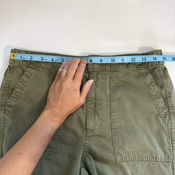J Crew Zip Up Seaside Pants Olive Green Lightweight Casual Bottoms AJ454 Size 10 - Picture 12 of 13